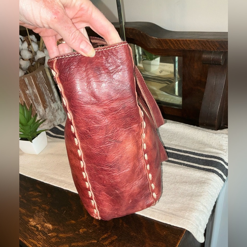 Bed Stu Leather Stevie Tote Shoulder Bag Merlot Deep Red Retail $255 - Picture 5 of 13